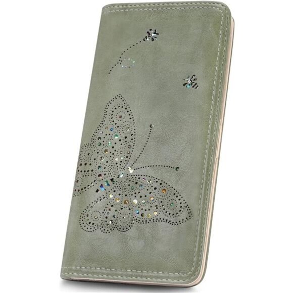 Wallet Ultra Slim, Clutch Long Green - Picture 1 of 6